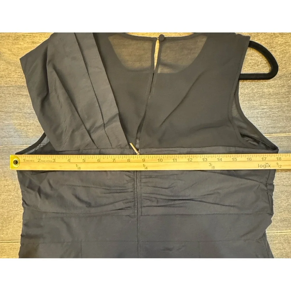 Kate Spade Bow Front Faille Cocktail Dress Black Size 12 Taffeta Mesh